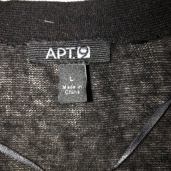 Black Lightweight Open Front Cardigan, Size Large - Picture 3 of 5